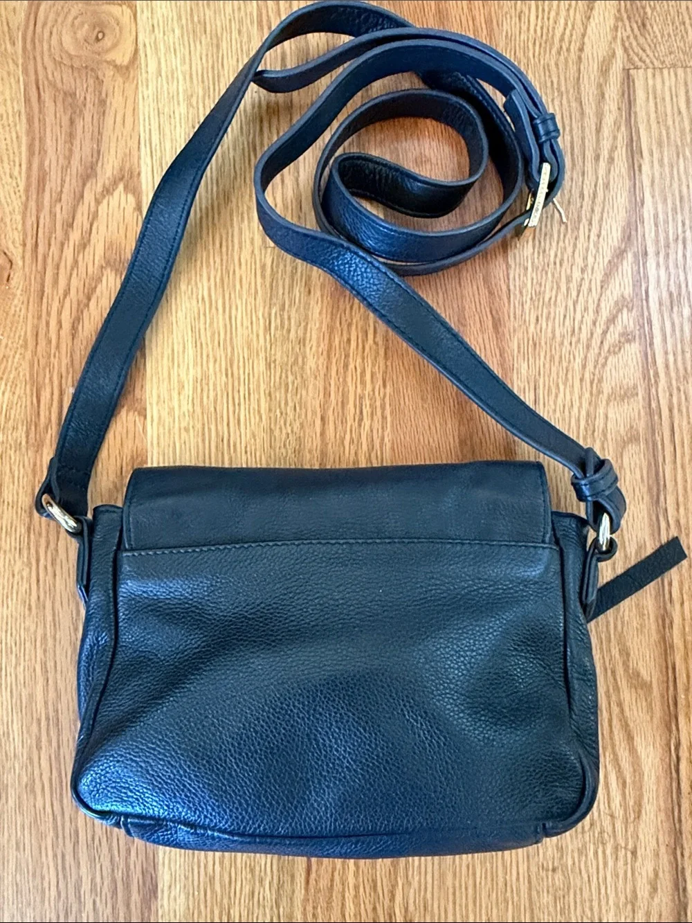 Aimee Kestenberg Black Leather Crossbody with Gold Zippers
